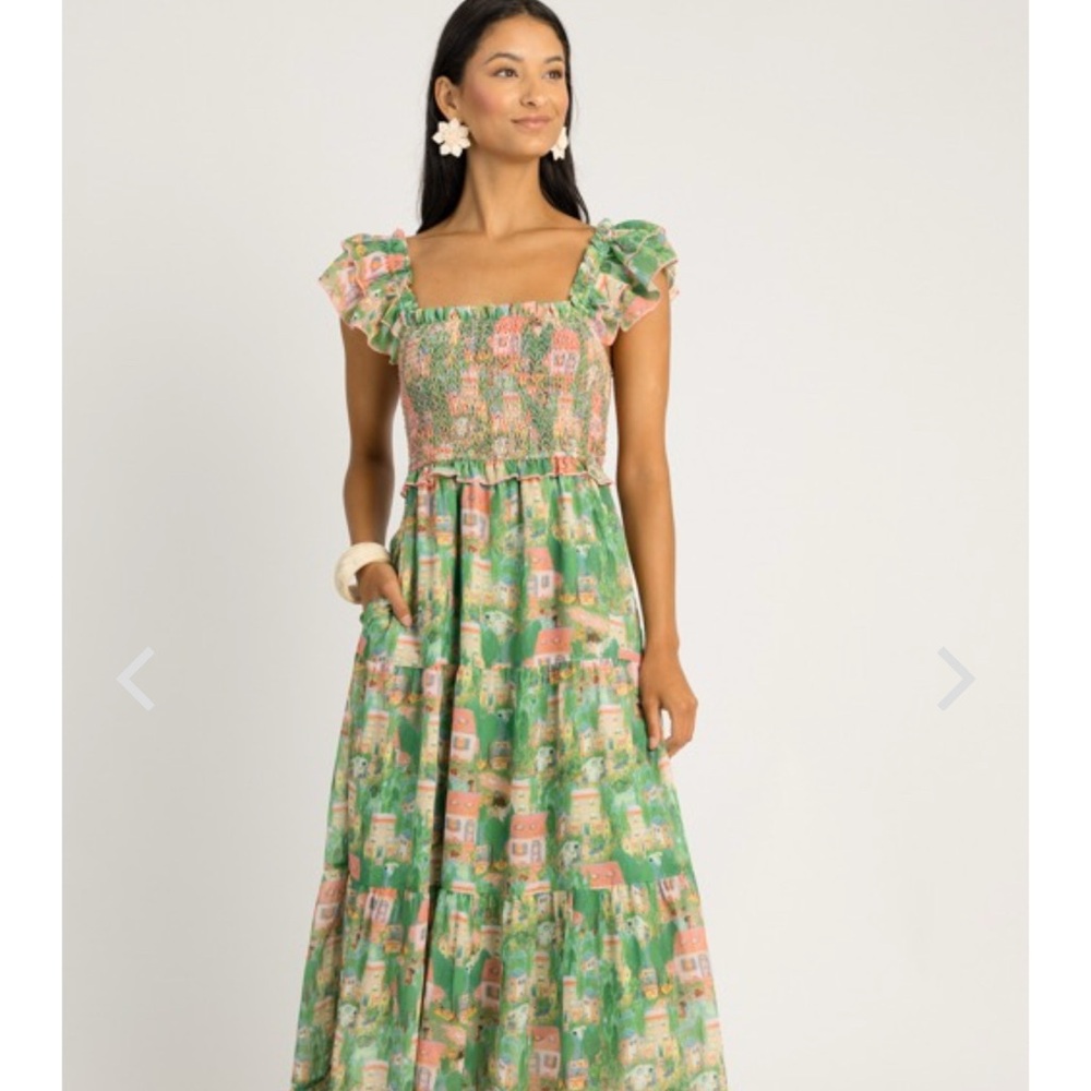 DAVI & DANI Green Floral Maxi Dress